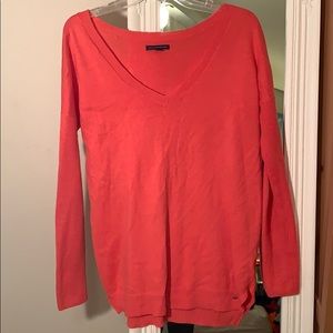 Salmon color v-neck AEO sweater